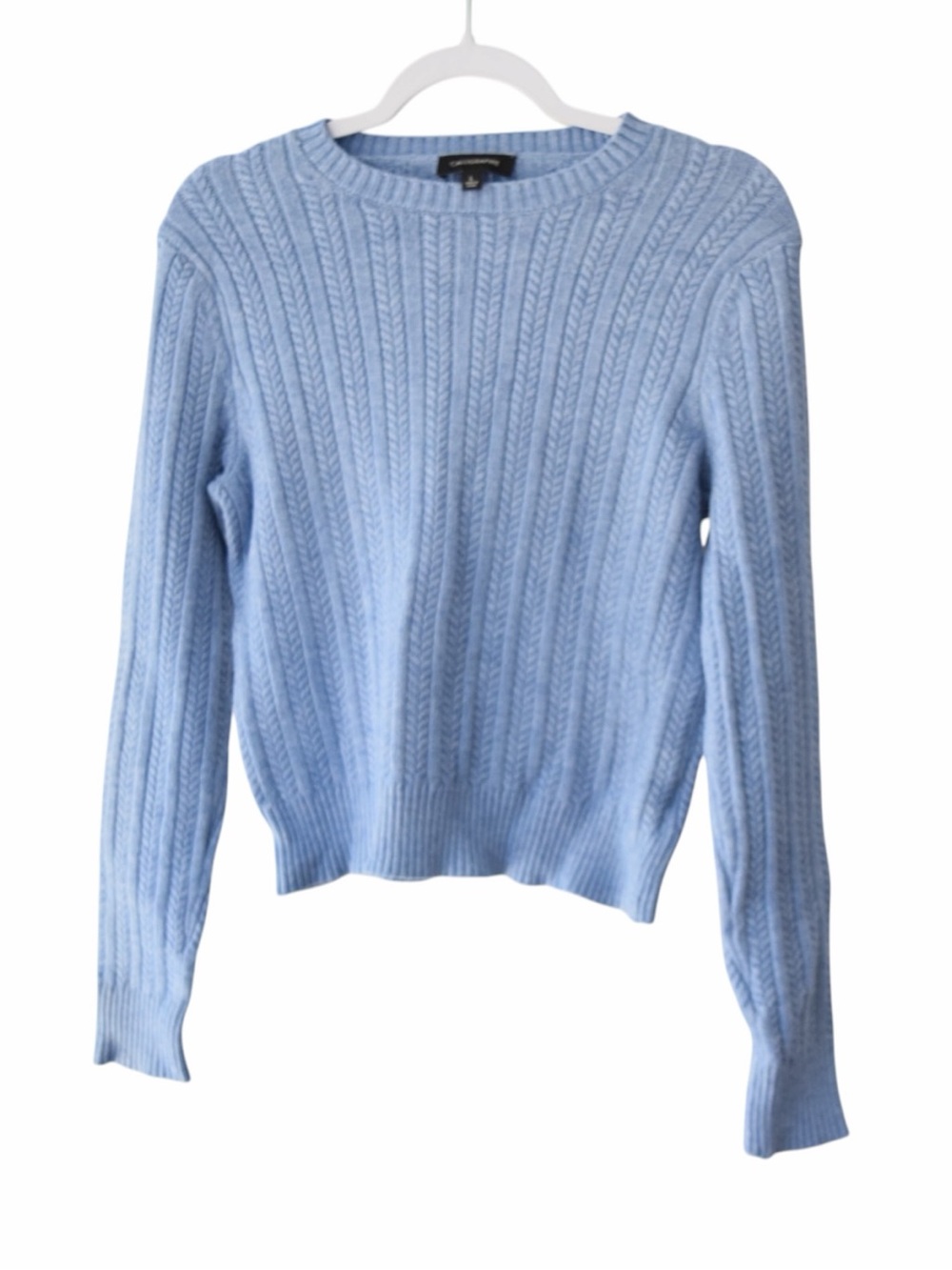 Cozy Large Light Blue Cable Chunky Knit Sweater CottageCore CozyCore